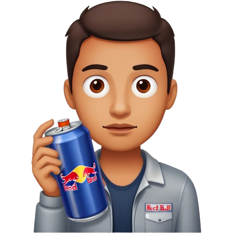 Tired face the hand holding Red Bull can￼ emoji
