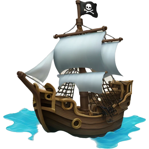 Pirate ship floating in water emoji