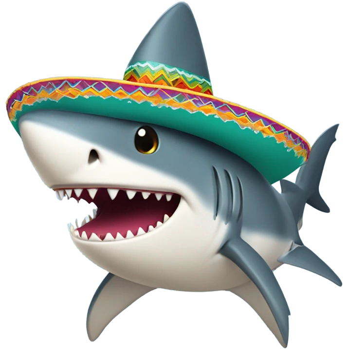 A shark with a Mexican hat  emoji