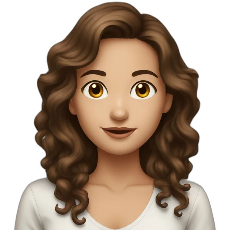 brunette,-hazel-eyed,-with-beautiful-hair, -looks left emoji