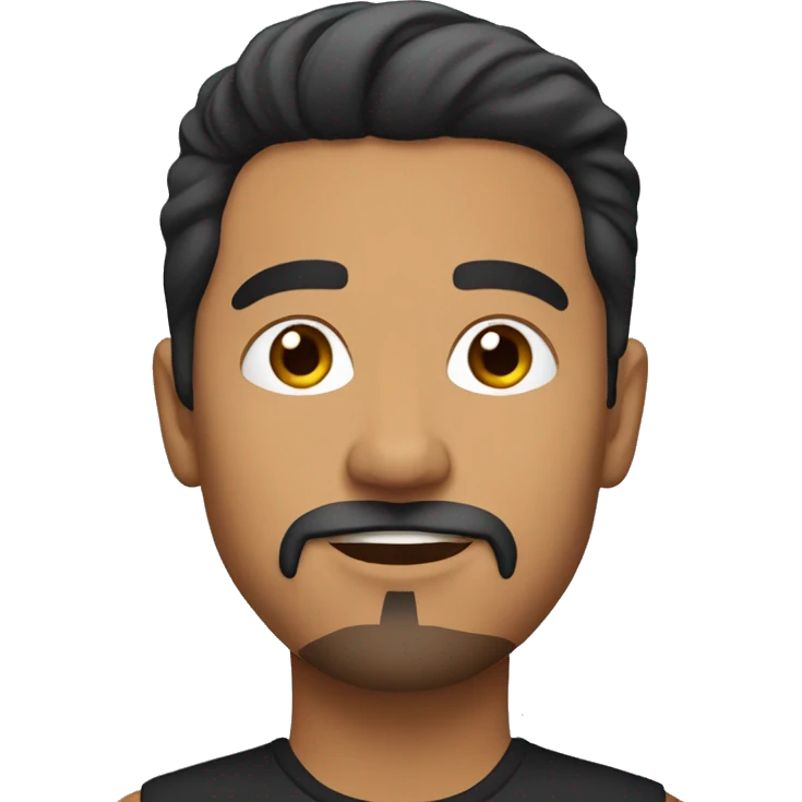 A Latino male with goatee, makeup and eyeliner.  emoji