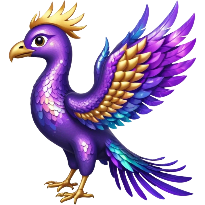 glitter purple phoenix emoji