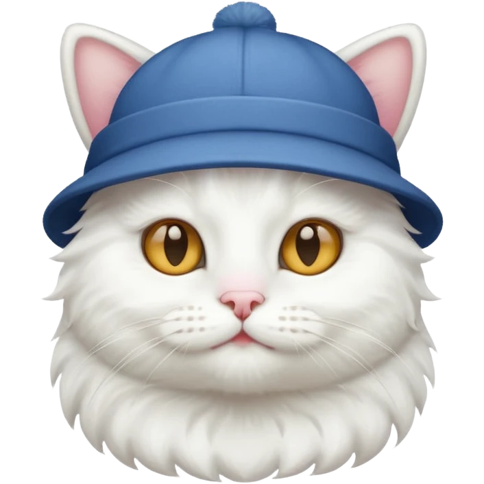 white cat with a hat emoji