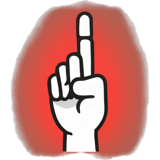backhand index Finger pointing up in red colour emoji