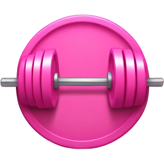 Barbell with 45 lb plates that are pink emoji