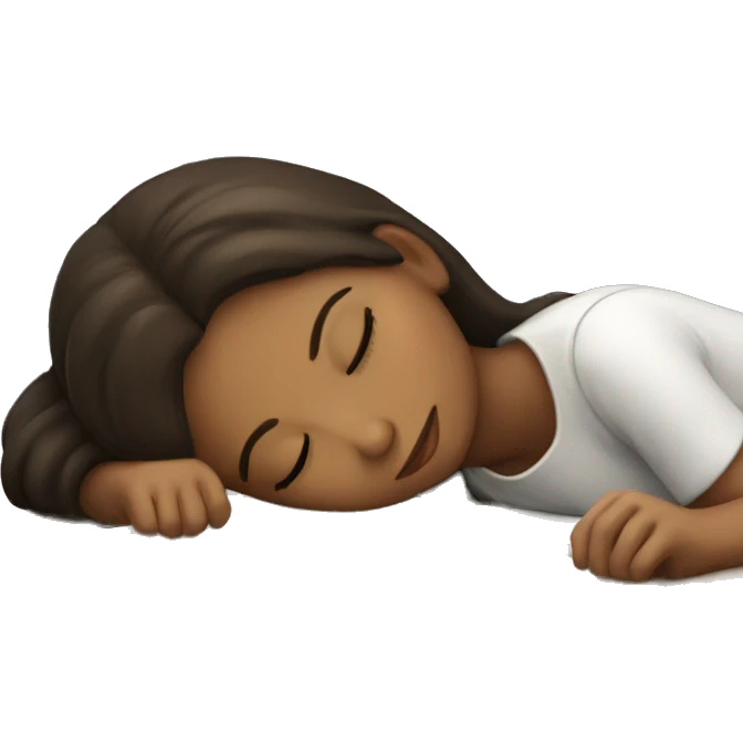 angelic brunette girl sleeping in desk  emoji