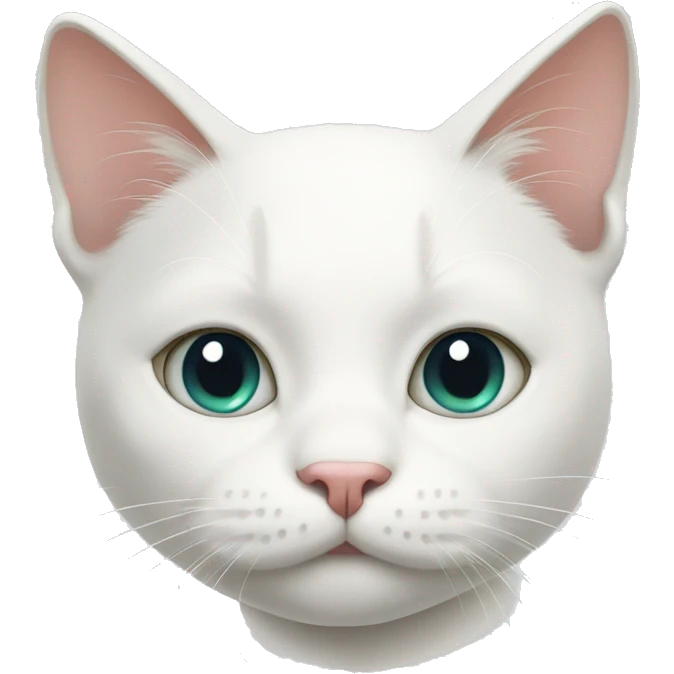 White cat with far emoji