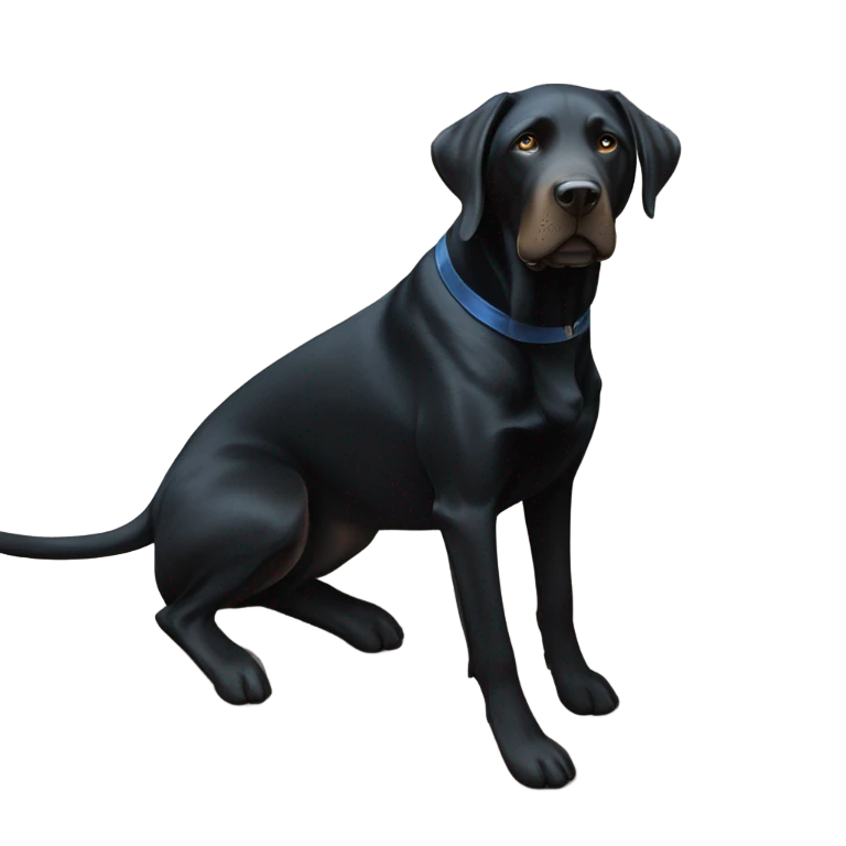 black lab next to a blue doberman emoji