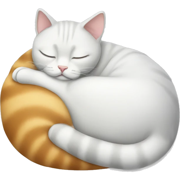 Cat curled up sleeping emoji