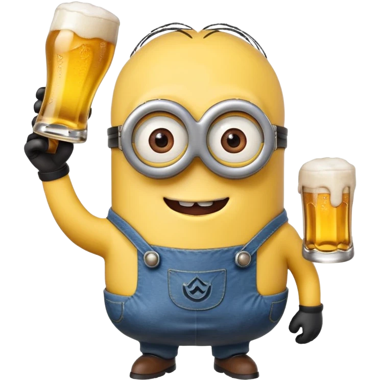 minion with a beer saying cheers emoji