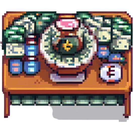 IT and money combined, pixel art style emoji