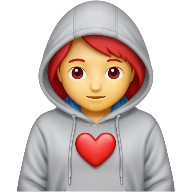 Heart wearing a hoodie emoji