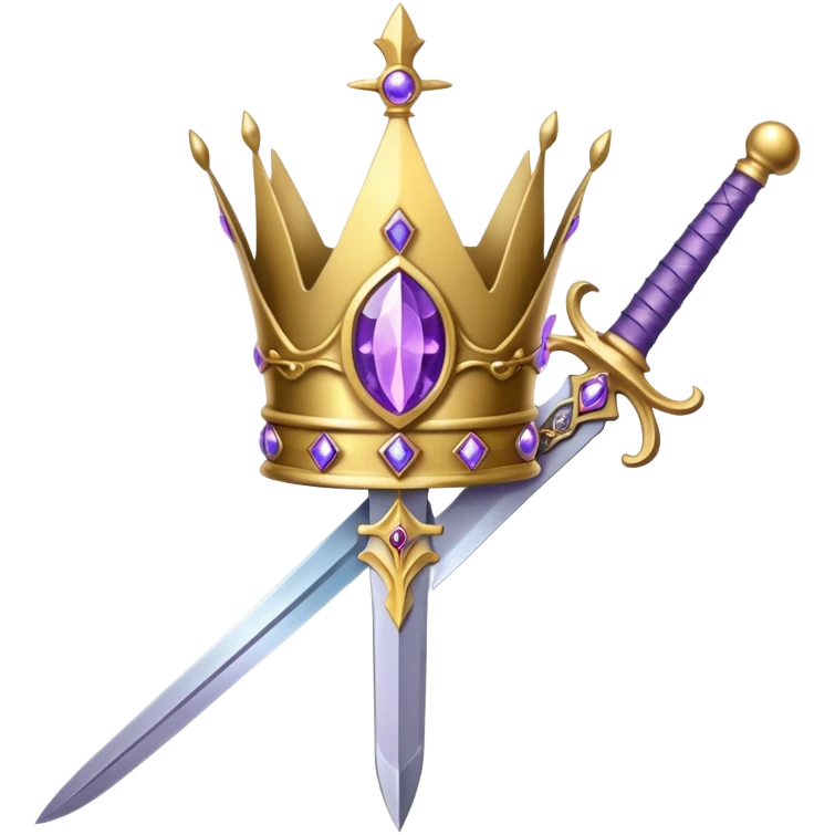 crown, purple aura, sword   emoji