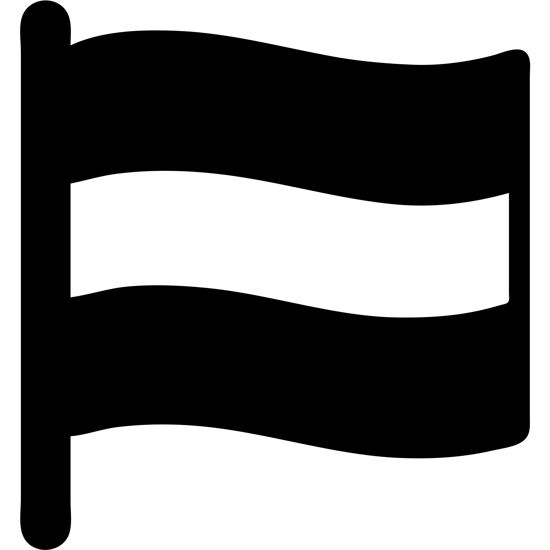 clean, modern icon of a flag divided horizontally with three stripes: black upper stripe, white middle stripe, blue lower stripe emoji
