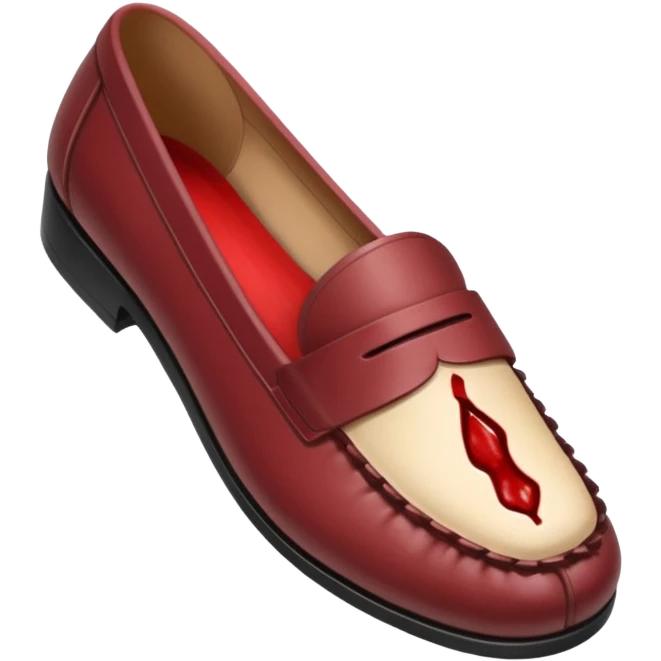 swollen foot inside a loafer that is too small, tight, painful for the foot  emoji