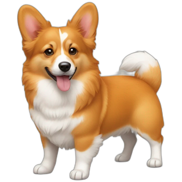 Full Orange furr head and corgi East european village dog mix puppy emoji
