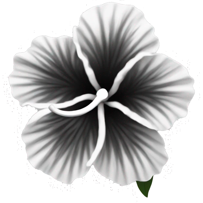 black and white hibiscus flower emoji