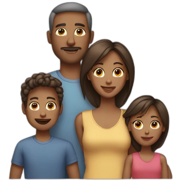 two straight parents with one daughter and one son emoji