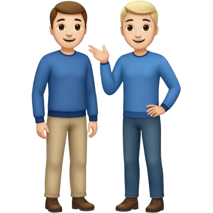 two mans talking full body emoji