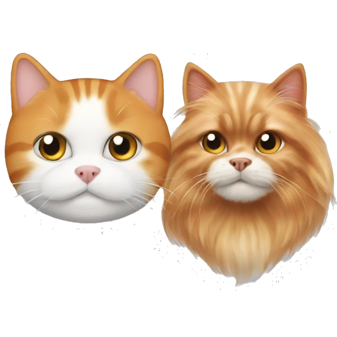 A ginger cat with a white Maltese dog emoji