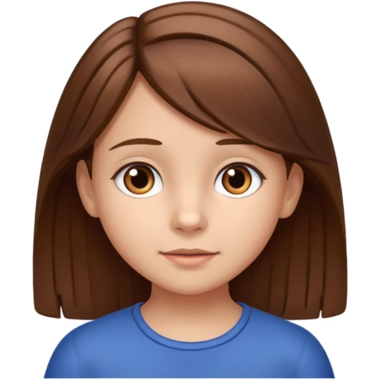 Niña de 9 años  con pelo marrón  emoji