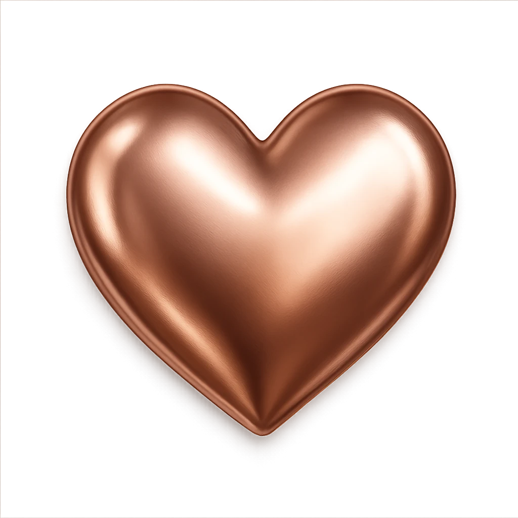 heart with a metallic rose gold finish emoji
