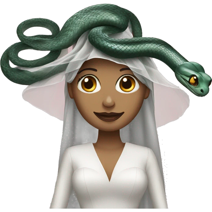 snake wearing wedding veil emoji