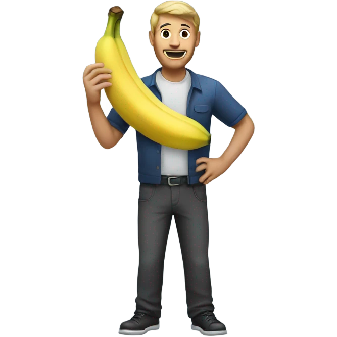 Man holding banana emoji