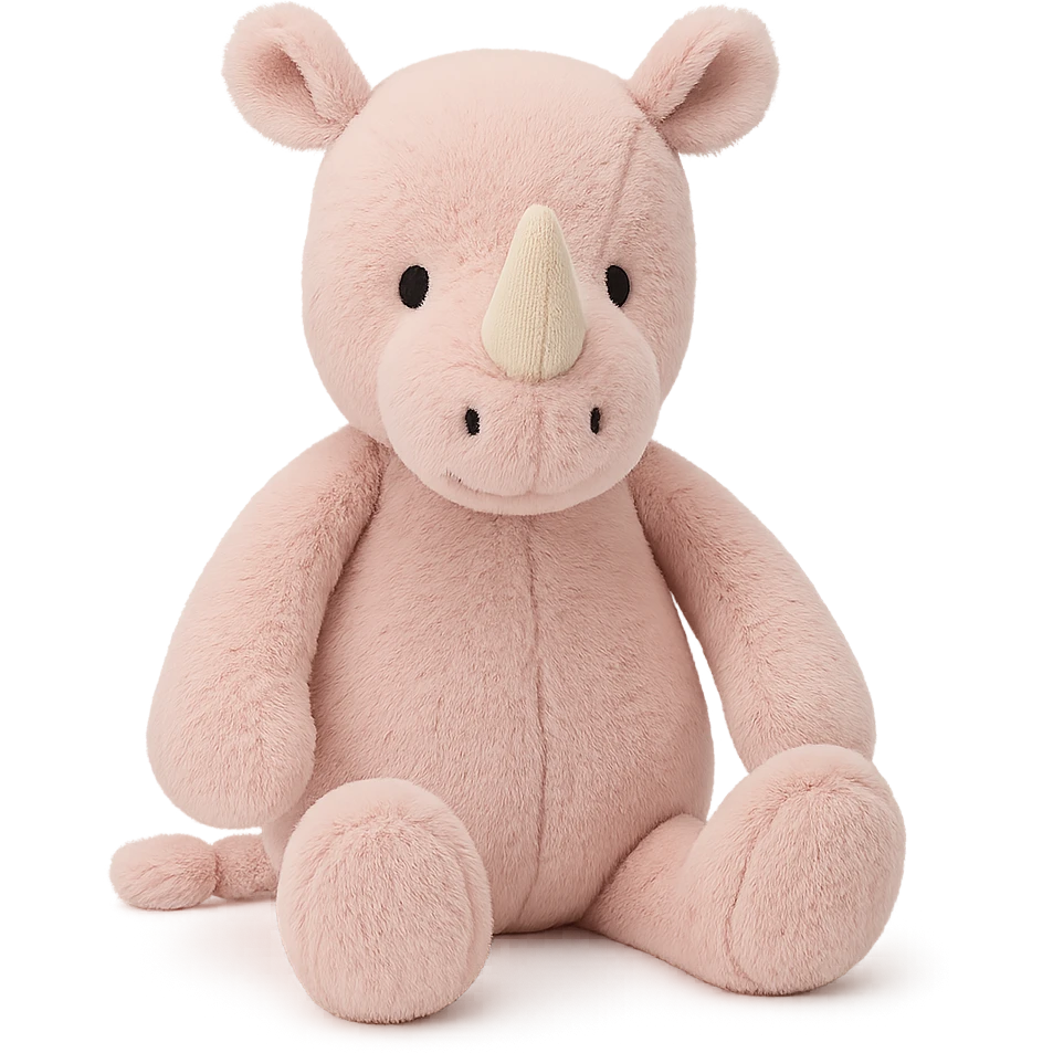 jellycat stuffed plush baby pink rhinoceros emoji