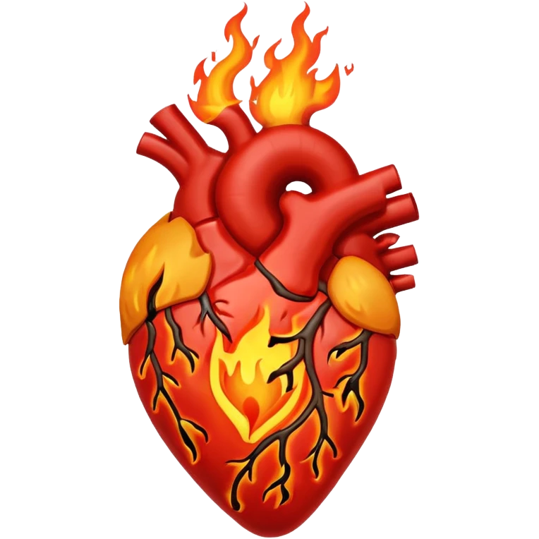Anatomical heart on fire  emoji