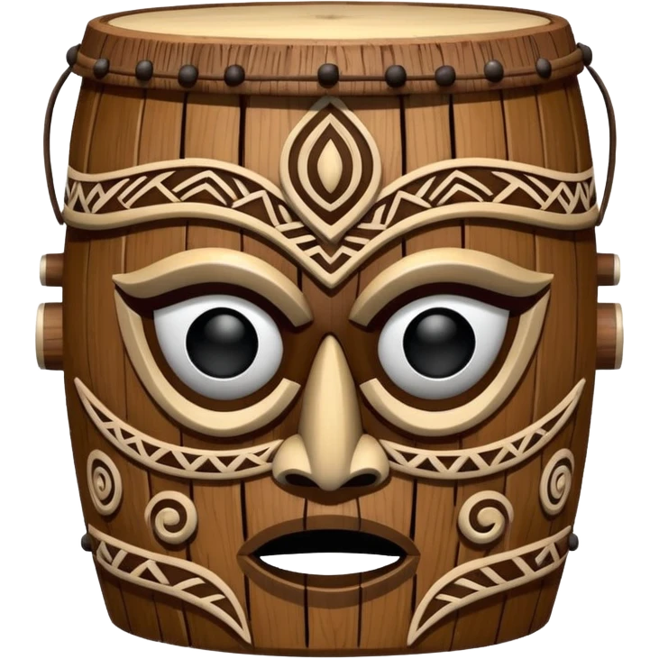 Drum Mask – Mask shaped with tribal style. emoji