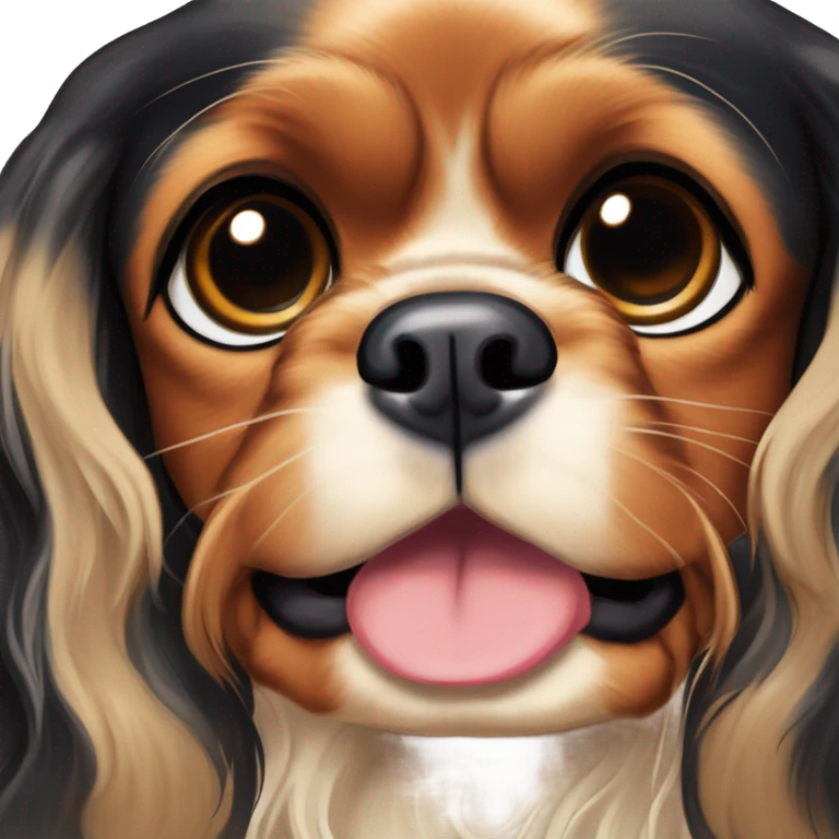 Black and tan cavalier King Charles spaniel  emoji