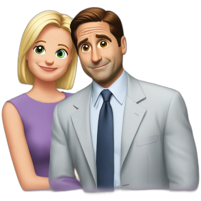 Michael Scott and Holly being goofy emoji