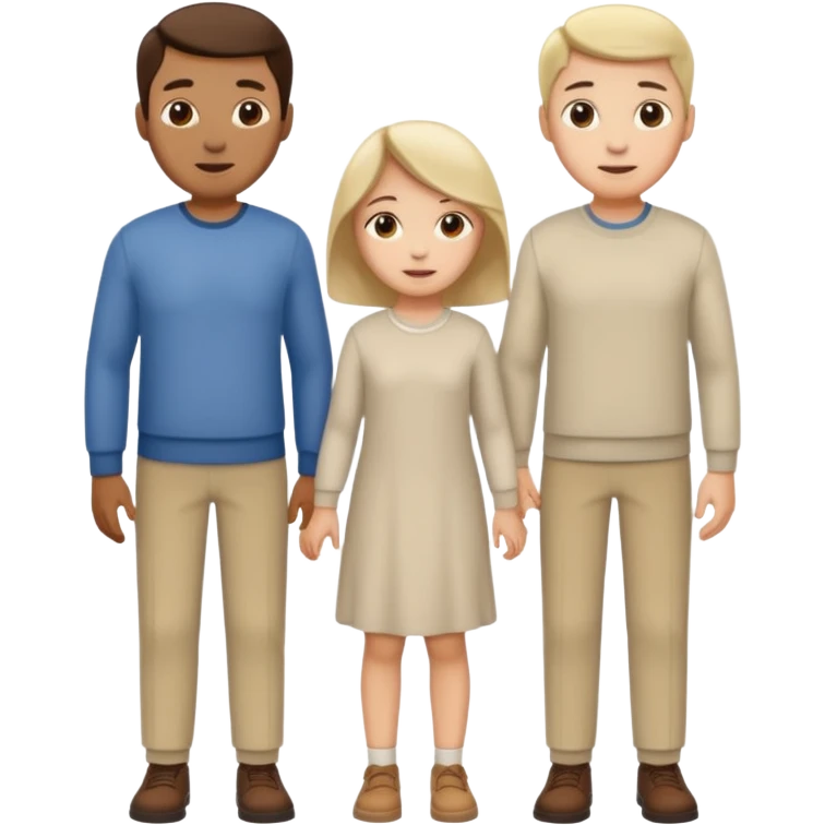 Realistic  family with neutral color emoji