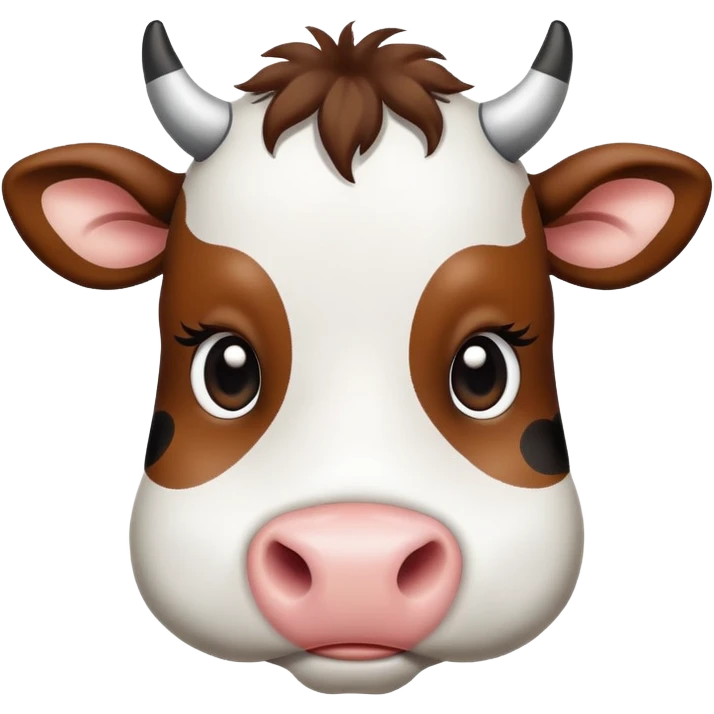 a cute cow with black and white spots emoji