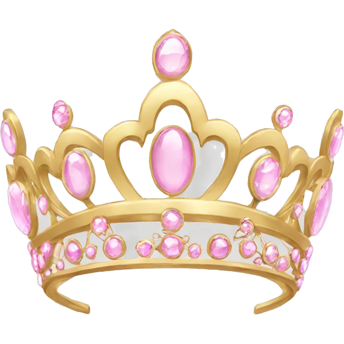 Gold tiara with light pink jewels emoji