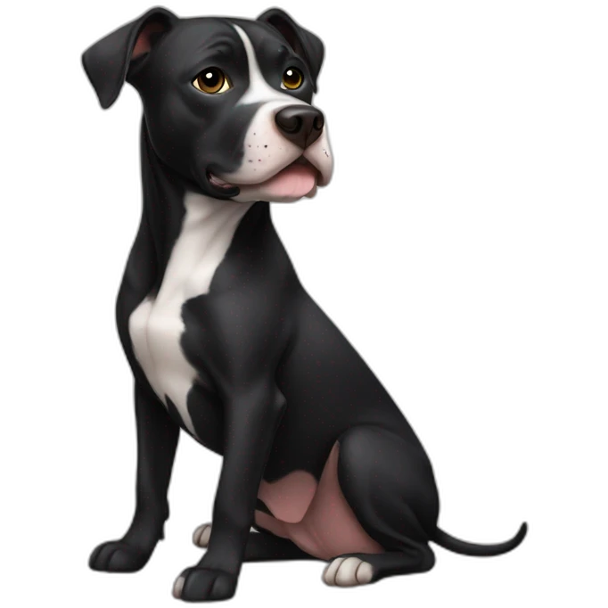 Dog black pitbull emoji