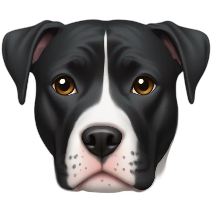 Black pitbull with white line from nose to forehead emoji
