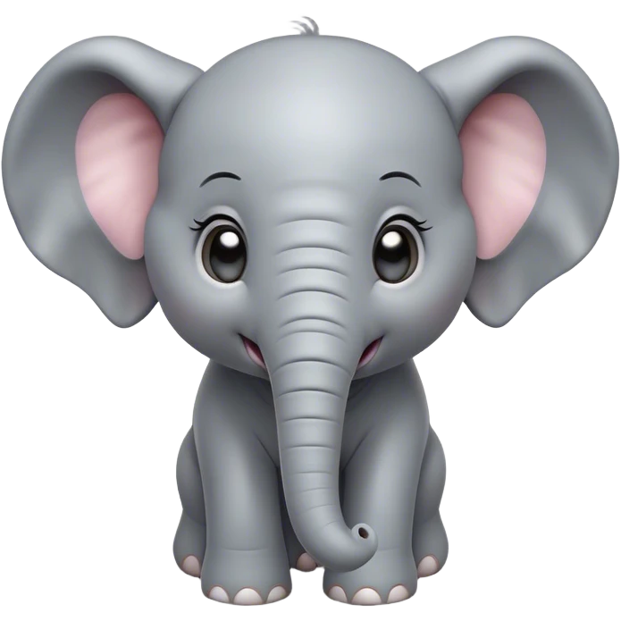 Cinematic Comical Baby Elephant Portrait Emoji, Head tilted dramatically with an exaggeratedly amused expression, featuring a striking soft gray hide with oversized, quirky ears and wide, expressive eyes full of playful disbelief, Simplified yet hilariously expressive features, highly detailed, glowing with a slightly sassy glow, high shine, dramatic yet playful, stylized with an air of cheeky mischief, bright and endearing, soft glowing outline, capturing the essence of a spirited and over-the-top baby elephant, so meme-worthy it feels like it could trumpet its way into internet fame instantly! emoji