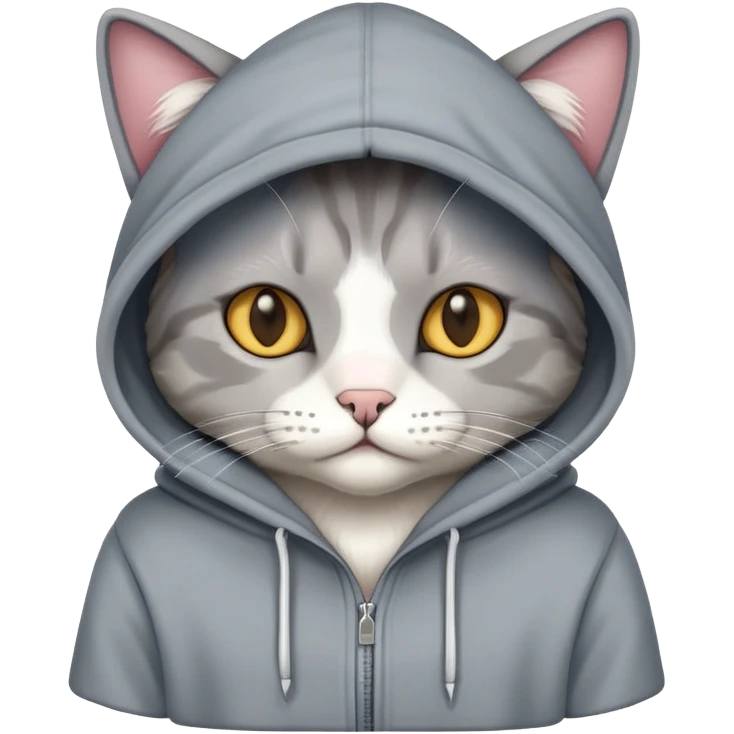 Cat with a hoodie emoji