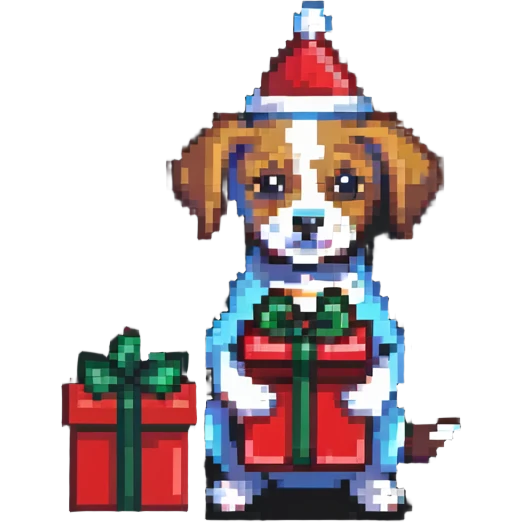 dog with presents emoji