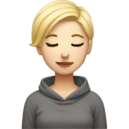 Girl blonde, short hair sleep emoji