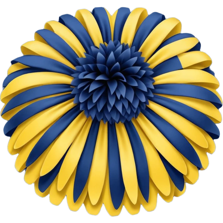 Navy and yellow cheerleading pom-pom emoji