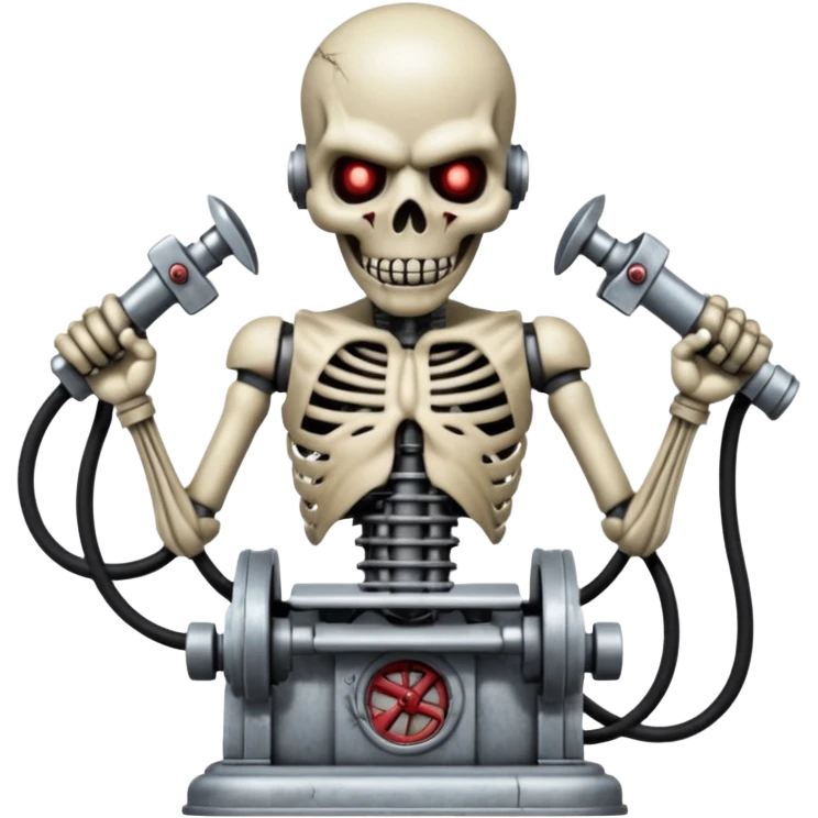 cinematic iron maiden graphically depicts the band's mascot, Eddie, being vivisected by a victorian machine in X form emoji
