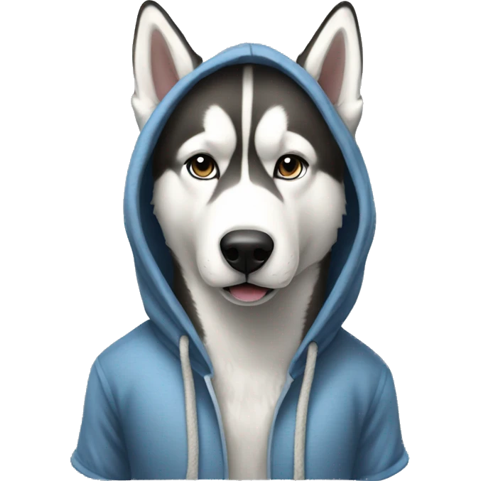 realistic husky full body in a hoody  emoji