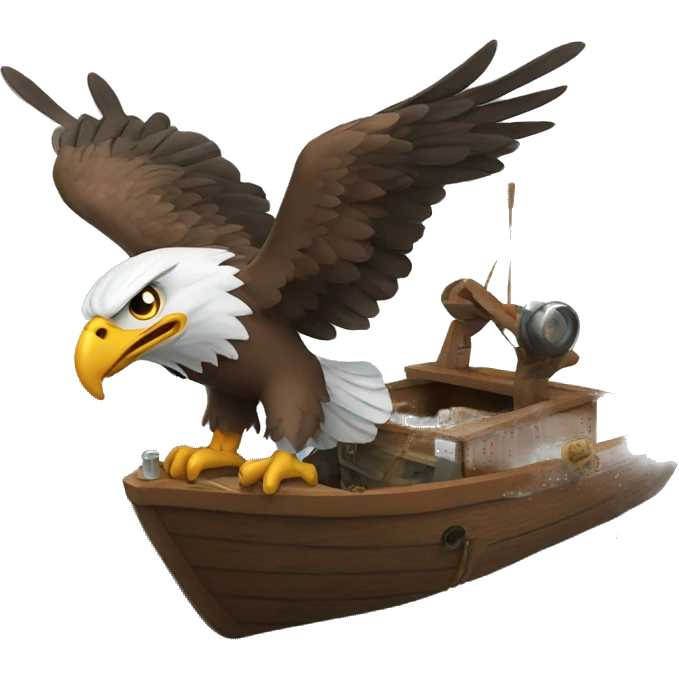 Eagle taking shots on a boat emoji