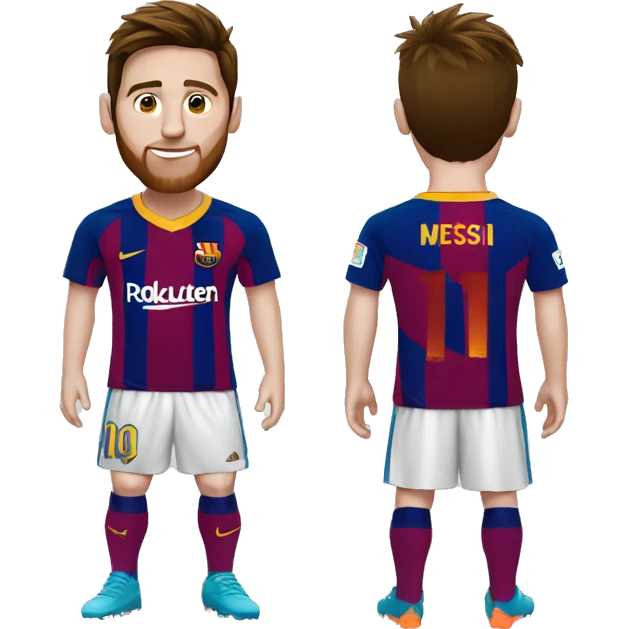 Messi qui montre son maillot emoji
