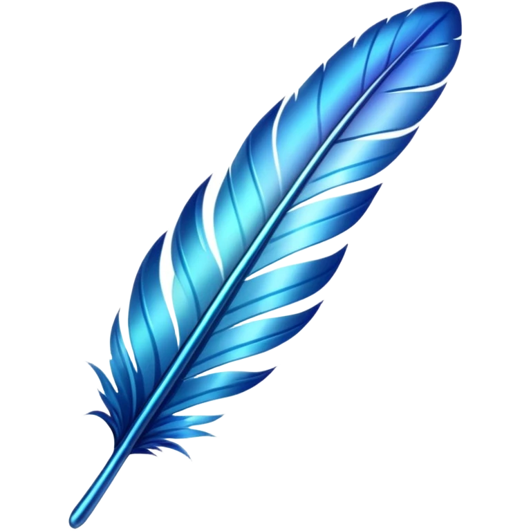 Blue crystal feather emoji