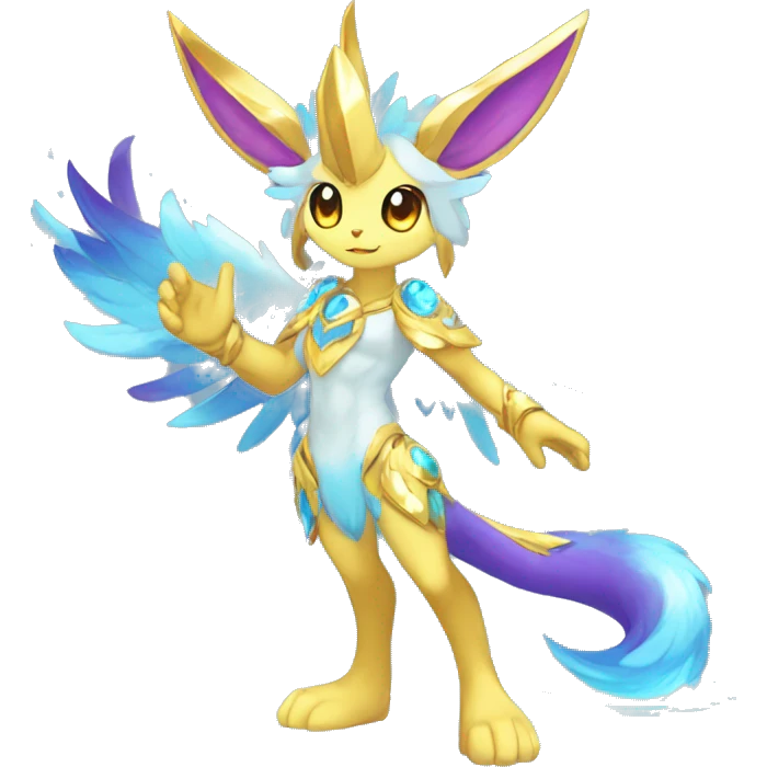 Anthro Sona Colorful Godly Celestial Shiny Fakemon Full Body emoji