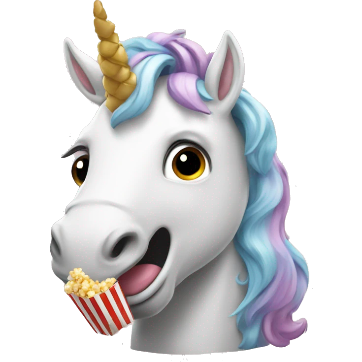 unicorn eating popcorn emoji